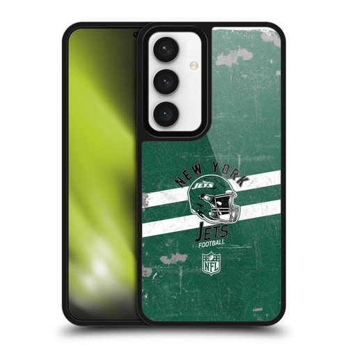 NFL New York Jets Logo Art Helmet Distressed Gel Armour Case For Samsung Galaxy S24 5G