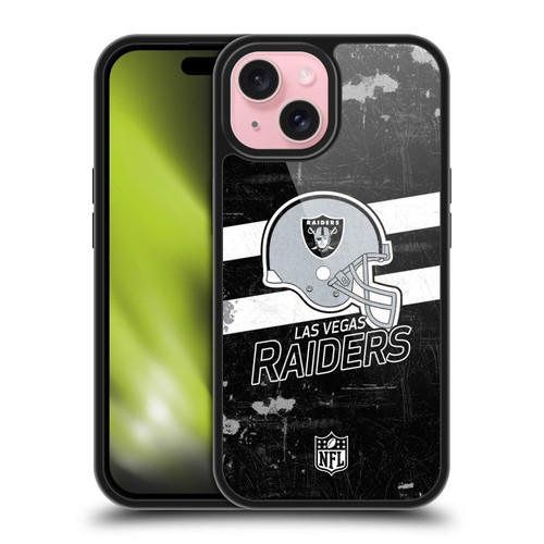 NFL Las Vegas Raiders Logo Art Helmet Distressed Look 100th Gel Armour Case For Apple iPhone 15 NFL Las Vegas Raiders Logo Art Helmet Distressed Look 100th Gel Armour Case For Apple iPhone 15