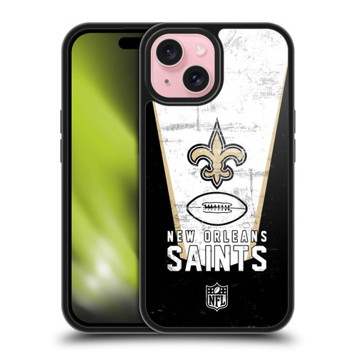 NFL New Orleans Saints Logo Art Banner Gel Armour Case For Apple iPhone 15