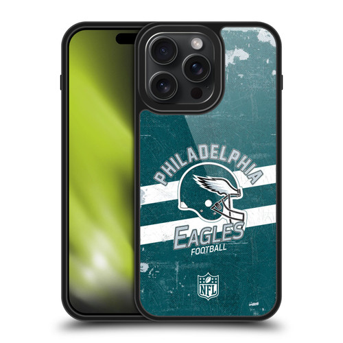 NFL Philadelphia Eagles Logo Art Helmet Distressed Gel Armour Case For Apple iPhone 15 Pro Max