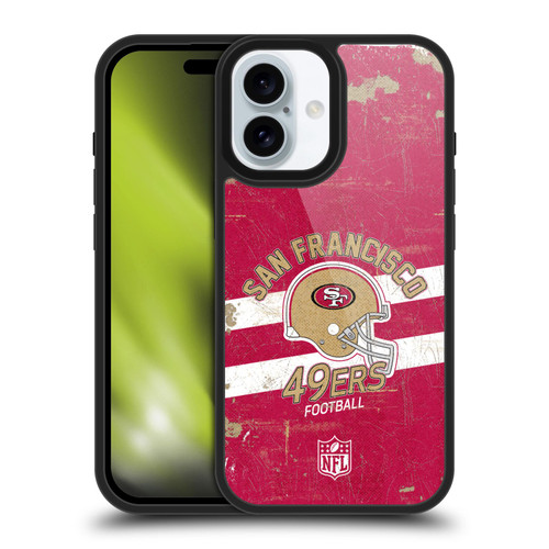 NFL San Francisco 49ers Logo Art Helmet Distressed Gel Armour Case For Apple iPhone 16