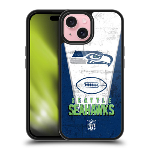 NFL Seattle Seahawks Logo Art Banner Gel Armour Case For Apple iPhone 15