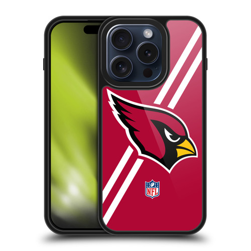 NFL Arizona Cardinals Logo Stripes Gel Armour Case For Apple iPhone 15 Pro