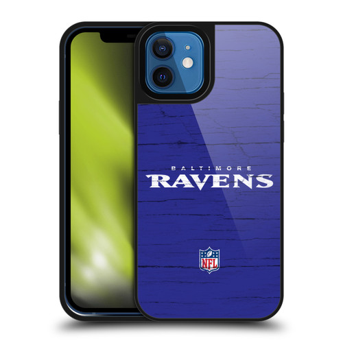 NFL Baltimore Ravens Logo Distressed Look Gel Armour Case For Apple iPhone 12 / iPhone 12 Pro