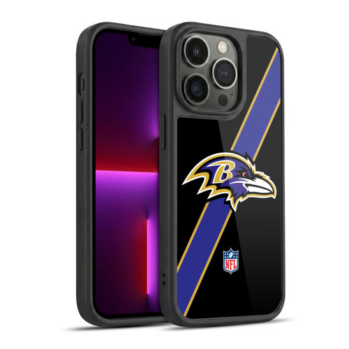 NFL Baltimore Ravens Logo Stripes Gel Armour Case For Apple iPhone 13 Pro