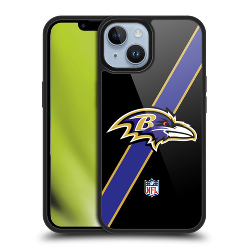 NFL Baltimore Ravens Logo Stripes Gel Armour Case For Apple iPhone 14