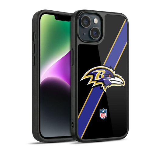 NFL Baltimore Ravens Logo Stripes Gel Armour Case For Apple iPhone 14
