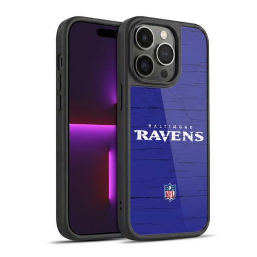 NFL Baltimore Ravens Logo Distressed Look Gel Armour Case For Apple iPhone 14 Pro
