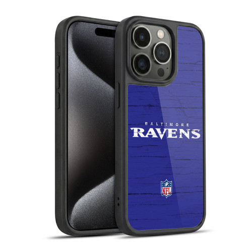 NFL Baltimore Ravens Logo Distressed Look Gel Armour Case For Apple iPhone 15 Pro