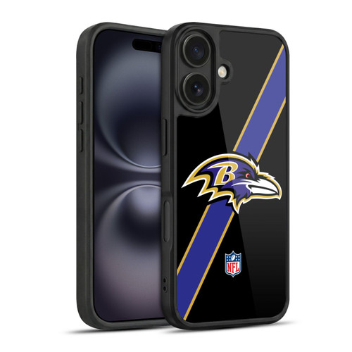 NFL Baltimore Ravens Logo Stripes Gel Armour Case For Apple iPhone 16