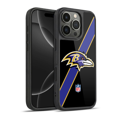 NFL Baltimore Ravens Logo Stripes Gel Armour Case For Apple iPhone 16 Pro