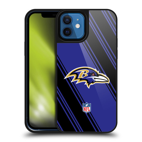 NFL Baltimore Ravens Artwork Stripes Gel Armour Case For Apple iPhone 12 / iPhone 12 Pro