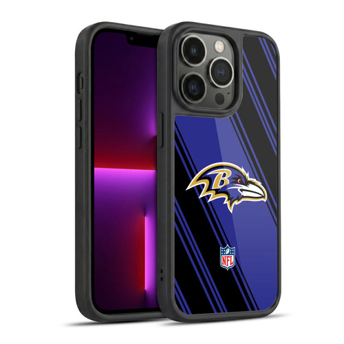 NFL Baltimore Ravens Artwork Stripes Gel Armour Case For Apple iPhone 13 Pro