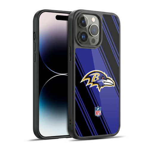 NFL Baltimore Ravens Artwork Stripes Gel Armour Case For Apple iPhone 14 Pro Max