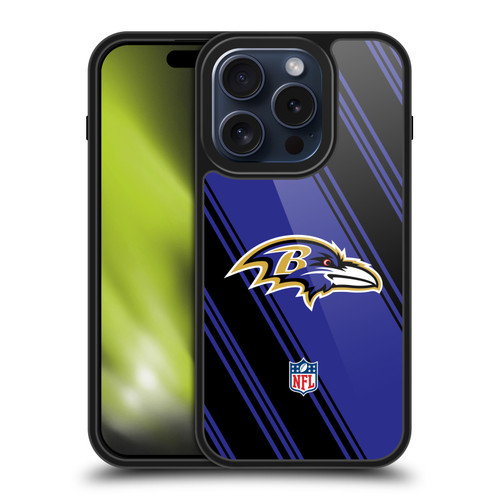 NFL Baltimore Ravens Artwork Stripes Gel Armour Case For Apple iPhone 15 Pro NFL Baltimore Ravens Artwork Stripes Gel Armour Case For Apple iPhone 15 Pro