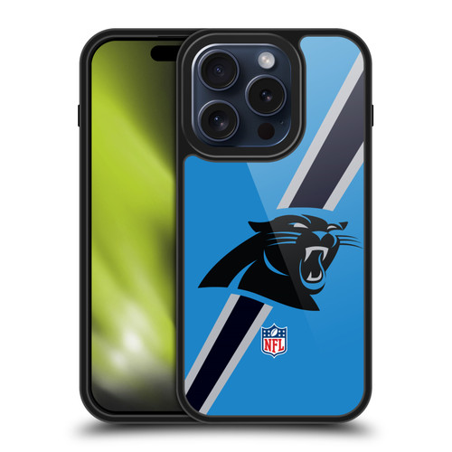 NFL Carolina Panthers Logo Stripes Gel Armour Case For Apple iPhone 15 Pro