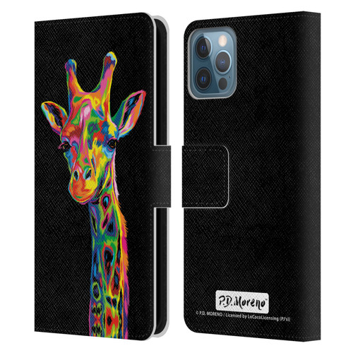 P.D. Moreno Animals Giraffe Leather Book Wallet Case Cover For Apple iPhone 12 / iPhone 12 Pro