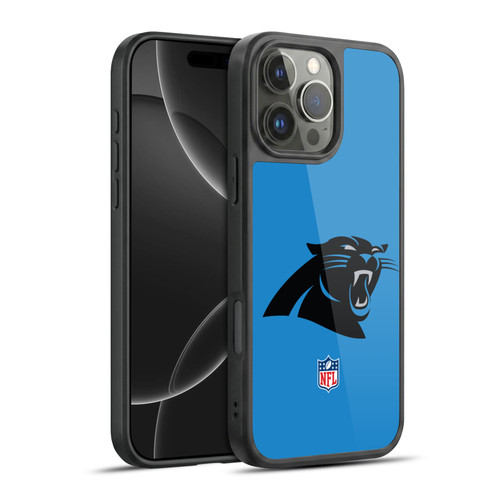 NFL Carolina Panthers Logo Plain Gel Armour Case For Apple iPhone 16 Pro Max