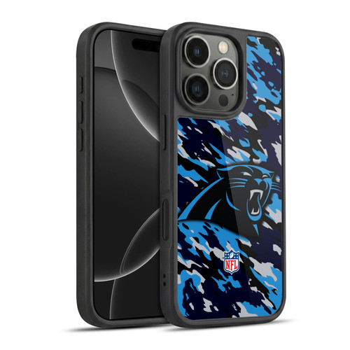 NFL Carolina Panthers Logo Camou Gel Armour Case For Apple iPhone 16 Pro