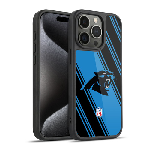 NFL Carolina Panthers Artwork Stripes Gel Armour Case For Apple iPhone 15 Pro