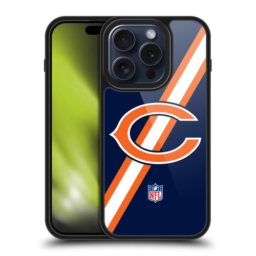 NFL Chicago Bears Logo Stripes Gel Armour Case For Apple iPhone 15 Pro
