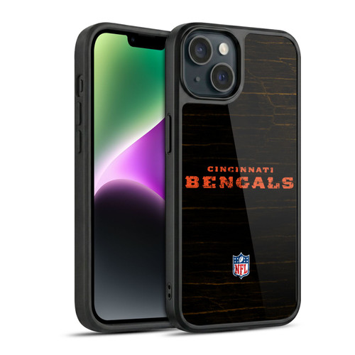 NFL Cincinnati Bengals Logo Distressed Look Gel Armour Case For Apple iPhone 14