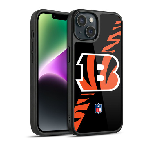 NFL Cincinnati Bengals Logo Stripes Gel Armour Case For Apple iPhone 14