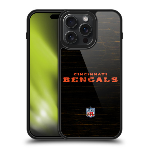 NFL Cincinnati Bengals Logo Distressed Look Gel Armour Case For Apple iPhone 15 Pro Max