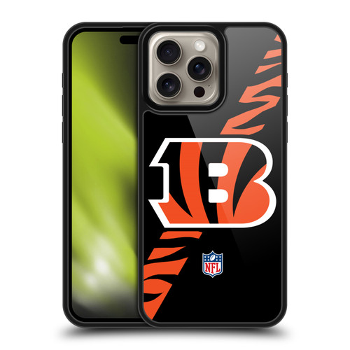 NFL Cincinnati Bengals Logo Stripes Gel Armour Case For Apple iPhone 16 Pro Max