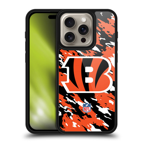 NFL Cincinnati Bengals Logo Camou Gel Armour Case For Apple iPhone 16 Pro