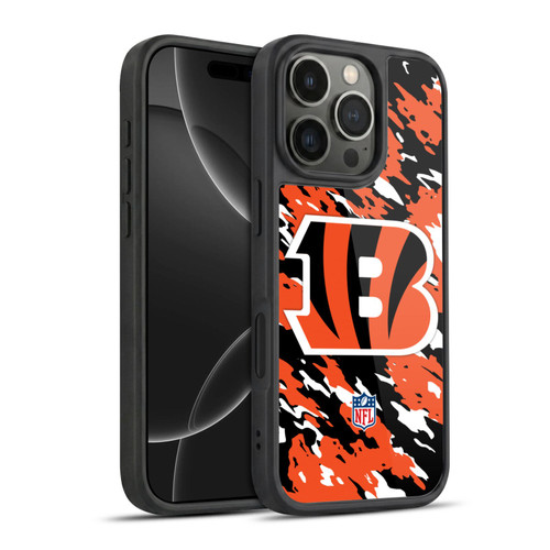 NFL Cincinnati Bengals Logo Camou Gel Armour Case For Apple iPhone 16 Pro
