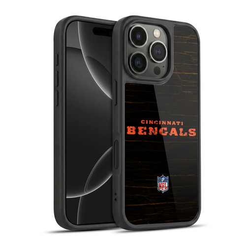 NFL Cincinnati Bengals Logo Distressed Look Gel Armour Case For Apple iPhone 16 Pro