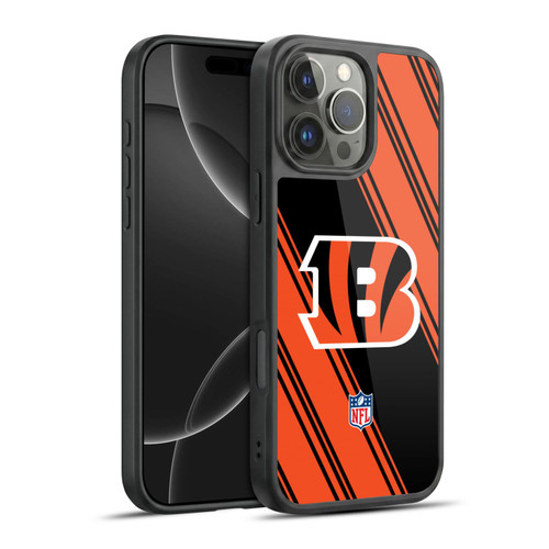 NFL Cincinnati Bengals Artwork Stripes Gel Armour Case For Apple iPhone 16 Pro Max