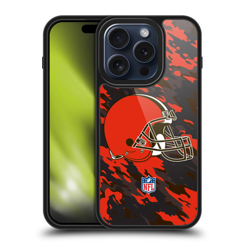 NFL Cleveland Browns Logo Camou Gel Armour Case For Apple iPhone 15 Pro