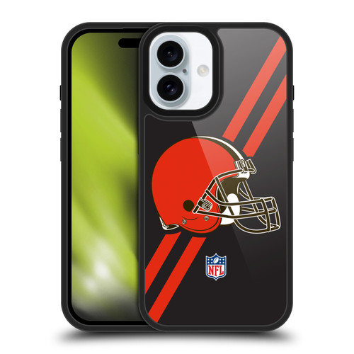 NFL Cleveland Browns Logo Stripes Gel Armour Case For Apple iPhone 16