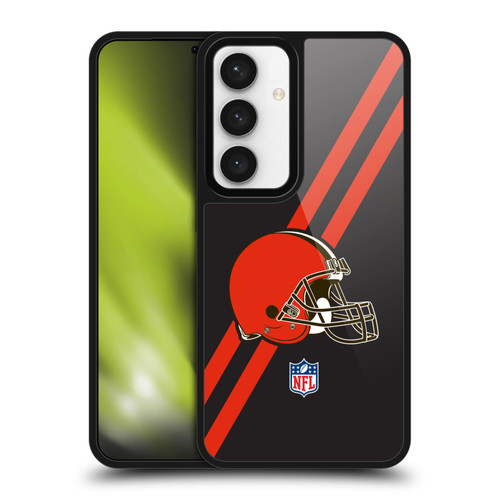 NFL Cleveland Browns Logo Stripes Gel Armour Case For Samsung Galaxy S24 5G