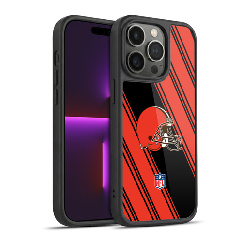 NFL Cleveland Browns Artwork Stripes Gel Armour Case For Apple iPhone 14 Pro