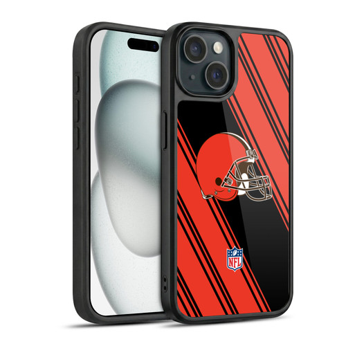 NFL Cleveland Browns Artwork Stripes Gel Armour Case For Apple iPhone 15