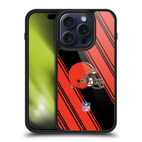 NFL Cleveland Browns Artwork Stripes Gel Armour Case For Apple iPhone 15 Pro