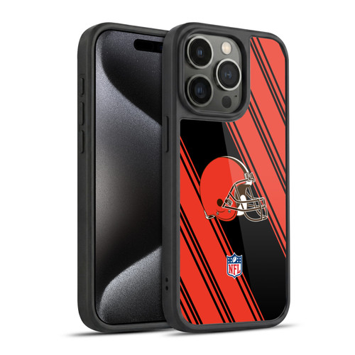 NFL Cleveland Browns Artwork Stripes Gel Armour Case For Apple iPhone 15 Pro