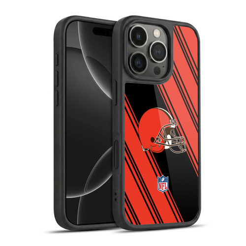 NFL Cleveland Browns Artwork Stripes Gel Armour Case For Apple iPhone 16 Pro