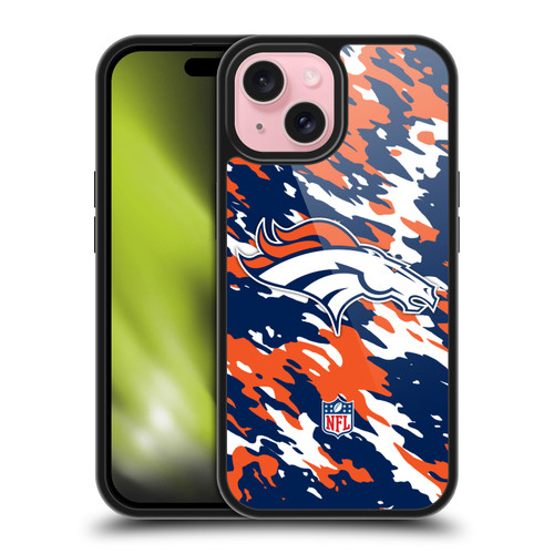 NFL Denver Broncos Logo Camou Gel Armour Case For Apple iPhone 15