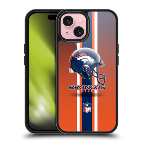 NFL Denver Broncos Logo Helmet Gel Armour Case For Apple iPhone 15