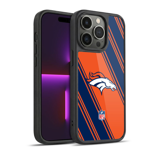 NFL Denver Broncos Artwork Stripes Gel Armour Case For Apple iPhone 14 Pro