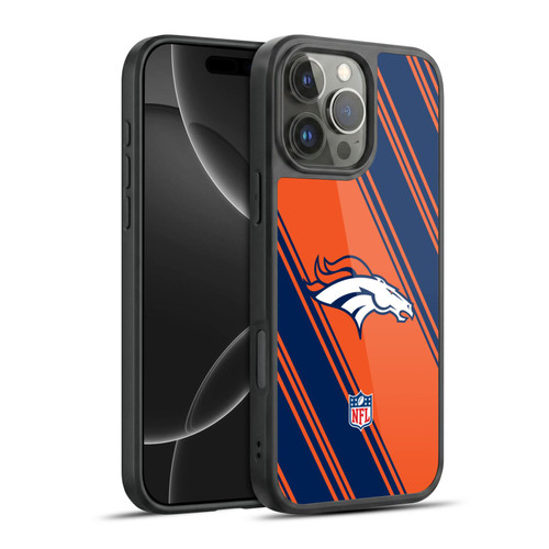 NFL Denver Broncos Artwork Stripes Gel Armour Case For Apple iPhone 16 Pro Max