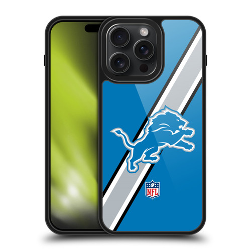 NFL Detroit Lions Logo Stripes Gel Armour Case For Apple iPhone 15 Pro Max