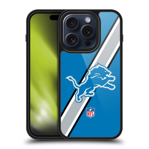 NFL Detroit Lions Logo Stripes Gel Armour Case For Apple iPhone 15 Pro