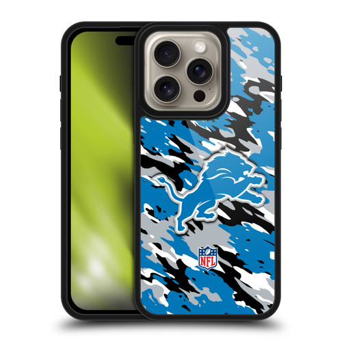 NFL Detroit Lions Logo Camou Gel Armour Case For Apple iPhone 16 Pro