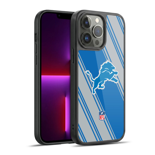 NFL Detroit Lions Artwork Stripes Gel Armour Case For Apple iPhone 13 Pro Max