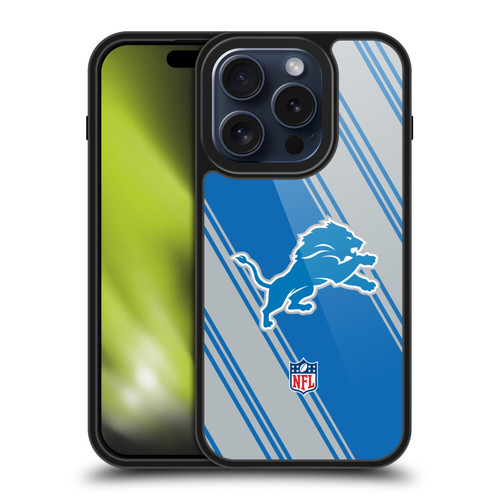 NFL Detroit Lions Artwork Stripes Gel Armour Case For Apple iPhone 15 Pro
